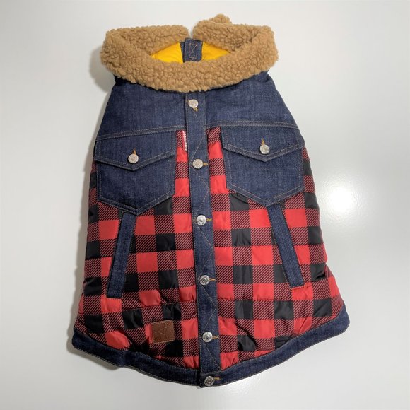 DSQUARED2 x POLDO Red/Black Check Collared Vest - Picture 3 of 7